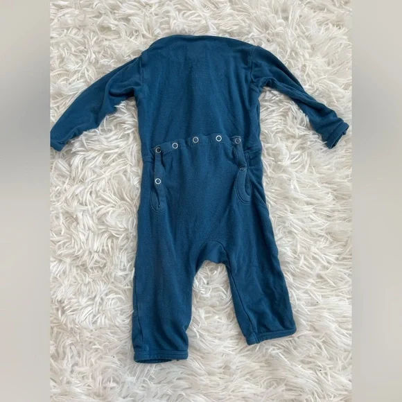 Kickee Pants Front Zip Coverall in Twilight Turquoise - Newborn - Picture 6 of 6